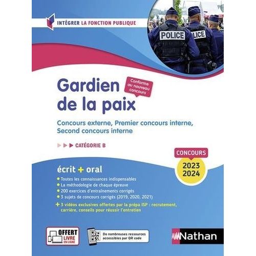 Concours Gardien De La Paix Catgorie B - Concours Externe, Premier Concours Interne, Second Concours Interne (Policier Adjoint, Gendarme Adjoint Volontaire, Cadet De La Rpublique)   de Mekbel Morad  Format Beau livre 