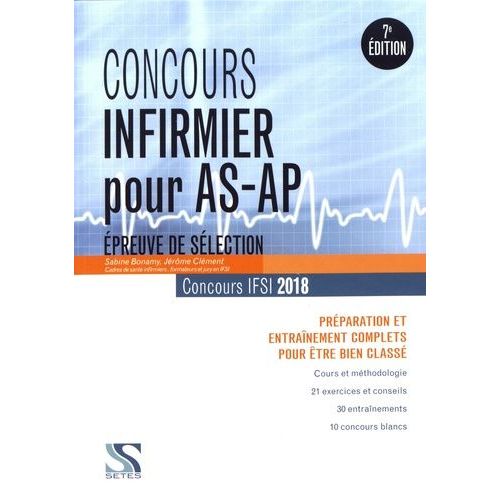 Concours Infirmier Pour As-Ap - Epreuve De Slection   de Bonamy Sabine  Format Beau livre 