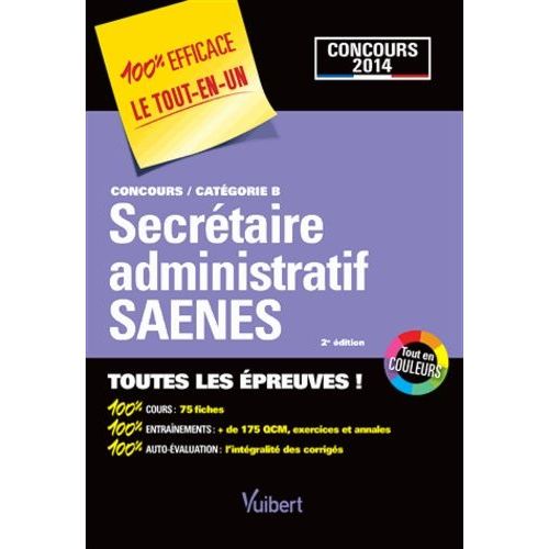 Secrtaire Administratif Saenes - Catgorie B    Format Broch 