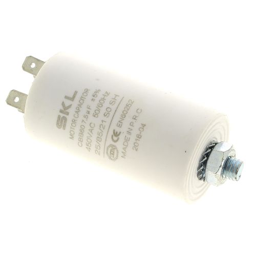 Condensateur 7,5f 420v-450v pour Seche-linge Rosieres, Seche-linge Indesit, Lave-linge Candy, Seche-linge Candy, Seche-linge Hoover, Seche-linge Blu