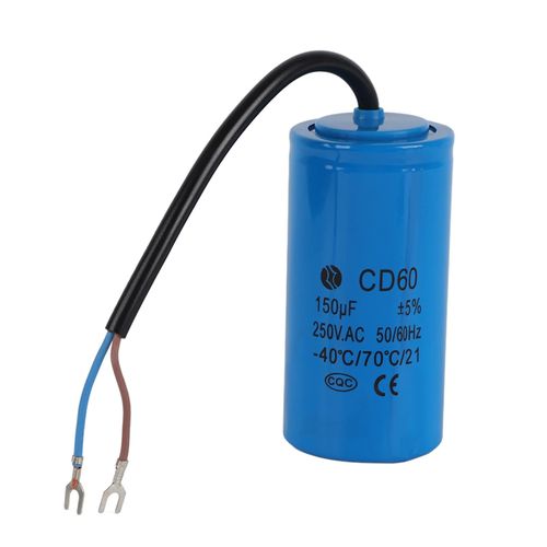 Condensateur Cd60 150uf Condensateur Moteur 250v Ac 50 / 60hz Avec Fil Conducteur Pour Compresseur D'air De Moteur