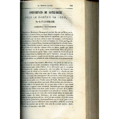 Conferences De Notre Dame : 1ere Conferencequelle Est Donc L'essence De L'ordre Surnaturel? Quel Esr Le Rapport De Cet Odre Avec L'ordre Naturel? / Sermon Prononc Le 19 Fevrier 1850 / ...   de P. LACORDAIRE / ABBE DAVID /ABBS CORBLET  Format Feuillet 
