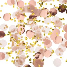 Confettis de table ronds en papier de soie pour décoration de fête  d'anniversaire de mariage, 50 g 0.98 Inch Rose Gold Confetti
