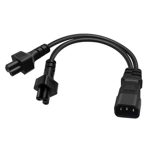 Connecteur 3 broches IEC320-C14 vers IEC320-C5+C5 Adaptateur convertisseur Cble dalimentation Cordon