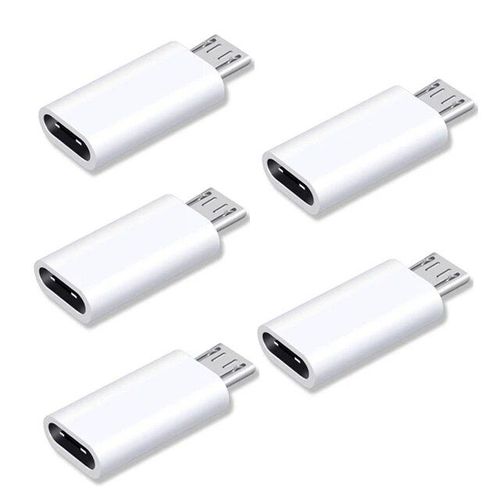 Connecteur Adaptateur Micro Usb Mle  Type C Femelle,Pour Xiaomi Huawei Redmi Android Usb-C,Convertisseur De Chargeur De Type C - Type 5pcs White