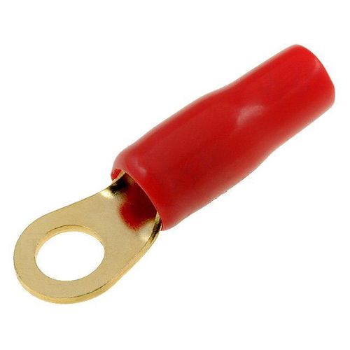 Connecteur Anneau M6 10mm2 Dore Isole Rouge