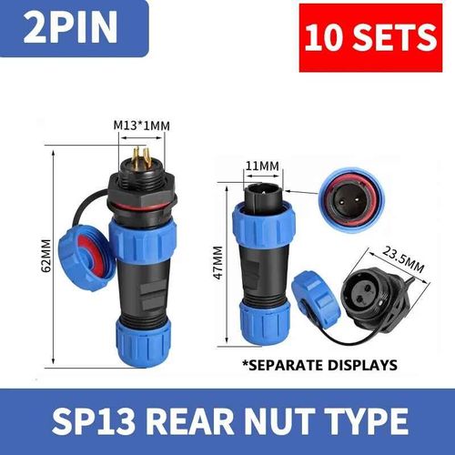 Prise Aviation Sp21 Connecteur Aviation SP21 3 Broches IP68 - Étanche, 500V 30A, Pour Éclairage Extérieur 500v 30a Sertissage