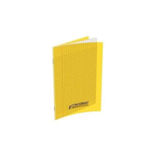 Conqurant Cahier Conqurant Polypro Agraf 24x32 Cm 140p 90g Grands Carreaux Jaune