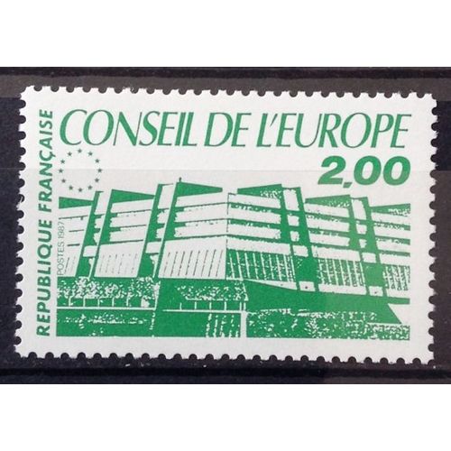 Conseil Europe - Btiment Simplifi Monochrome 2,00 Vert (Impeccable Service N 96) Neuf** Luxe (= Sans Trace De Charnire) - France Anne 1987 - N22061