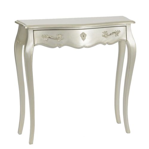 Console 1 Tiroir 80 Cm En Bois Argent - Charmy Gris