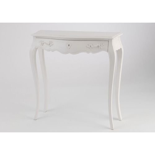 Console 1 Tiroir 80 Cm En Bois Blanc - Charmy