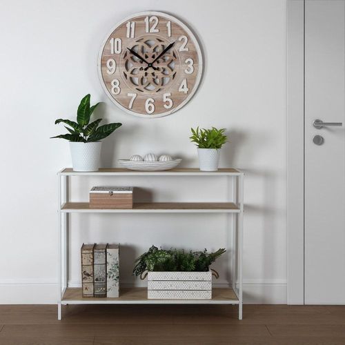 Console D'entre En Agglomr Imitation Bois Et Mtal Blanc