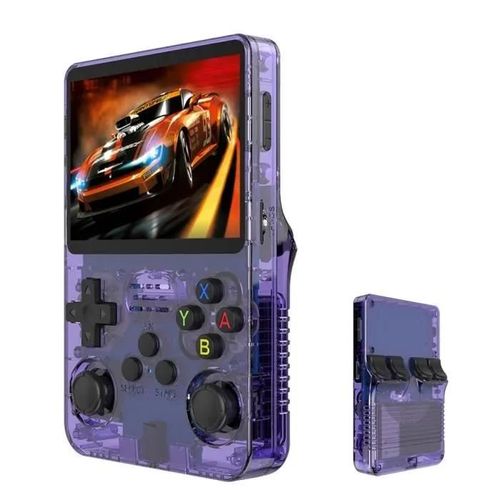 Console De Jeu Portable Rtro Purple 64g - Lecteur De Jeu R36s - 64 Go - cran Ips 3.5 Pouces