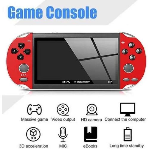 Console De Jeux Portable X7 - Rouge - 300 Jeux Intgrs - cran 4,3 Pouces
