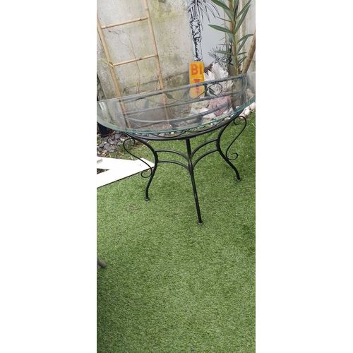 Console Demi Lune En Fer Forg Et Verre Comme Neuve
