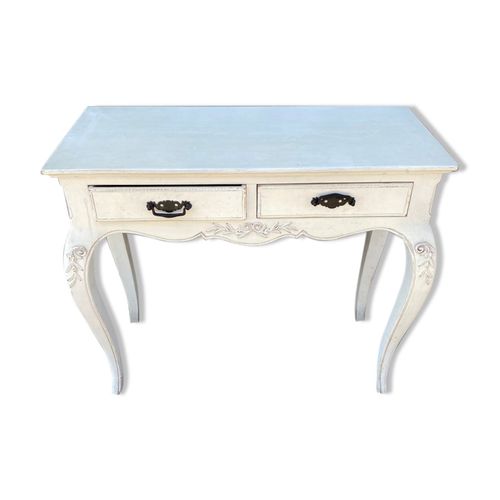 Console en bois peinte country corner blanc Rakuten