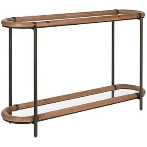 Console - Home Esprit - Verre Et Sapin - 134 X 36 X 81 Cm - Multicolore - Meuble D'entre