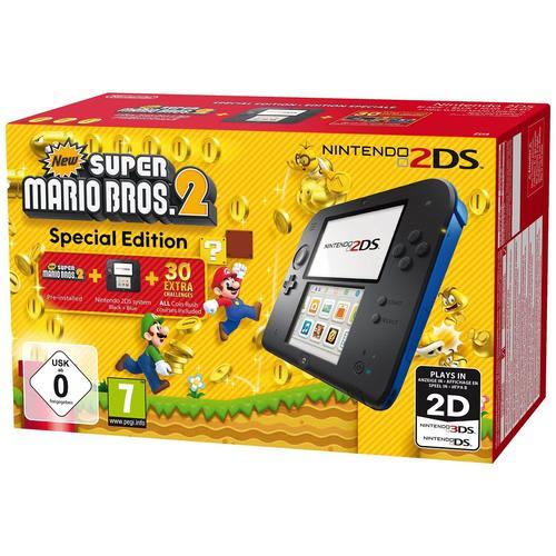 Console Nintendo 2ds - Noire & Bleue + New Super Mario Bros. 2