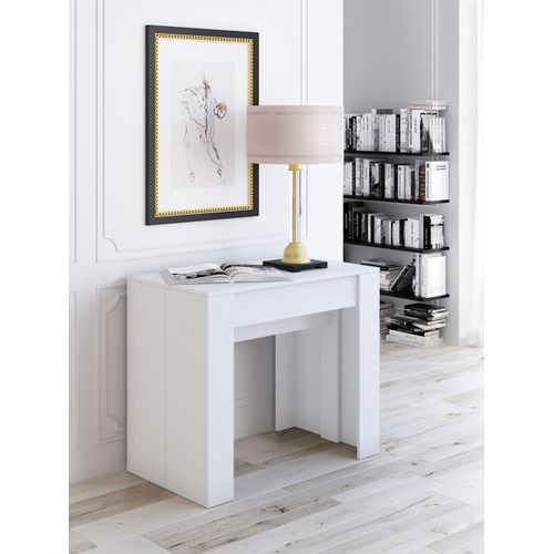 Console Table  Manger Extensible Moderne Effet Bois Blanc