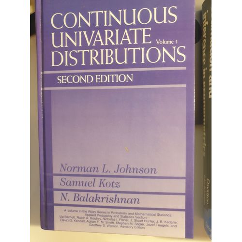 Continuous Univariate Distributions. Volume 1. Second Edition. Johnson, Kotz And Balakrishnan   