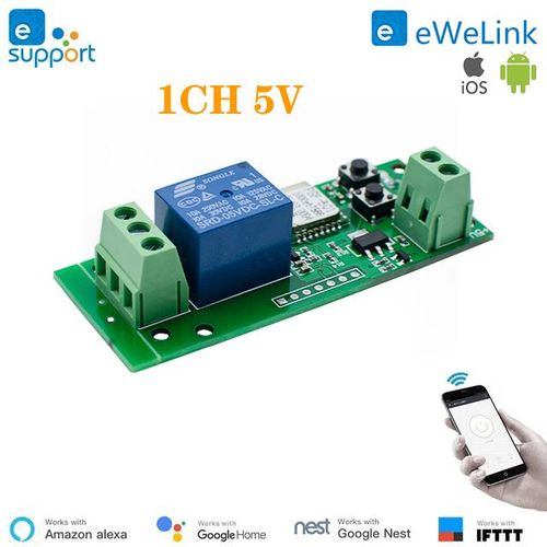 Contrle D'accs Maison Intelligente Wifi Module Interrupteur Relais 5v 7-32v Tuya Ewelink 1ch 10a Receiver Jog Self-Locking Controller