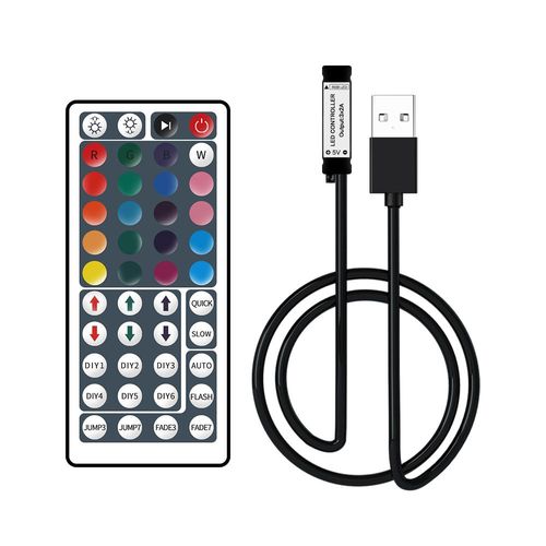 Contrleur De Bande Led Rvb, Interrupteur  Tlcommande Universel Usb, Gradateur Pour Bande Lumineuse 5050, 2835, 5v, 44 Touches, 4 Broches