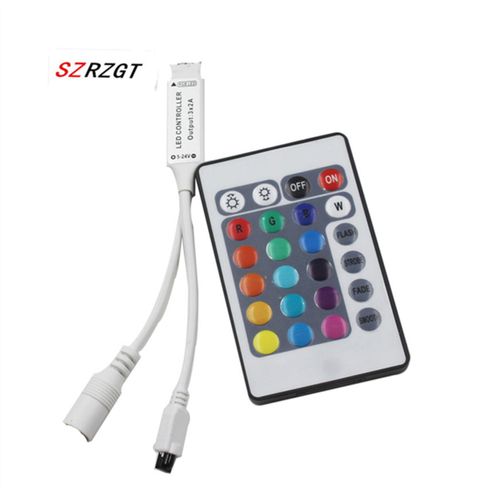Contrleur de bandes lumineuses LED,variateur  distance IR,RVB,1  2,44 prdire,DC 12V,3528,5050 - Type 24key mini controlle #A