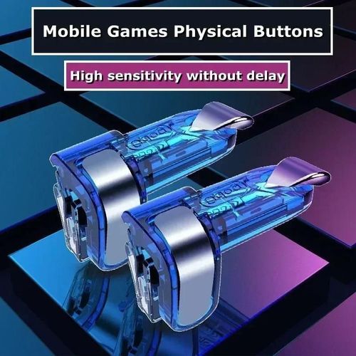 Contrleur De Dclenchement De Jeu Pubg Pour Tlphone Portable M7, 2 Pices, Pour Iphone Ios Android L1r1, Prise De Vue, Bouton De Cl En Alliage Abs, Manette De Jeu M7-Blue With Game Finger Cot