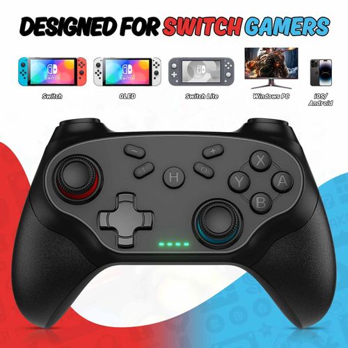 Contrleur Sans Fil Pour Pc/Switch/Oled/Ios/Android Manette De Jeu Bluetooth Contrleur De Jeu Turbo Console De Contrle Des Vibrations  Distance E08-03-371