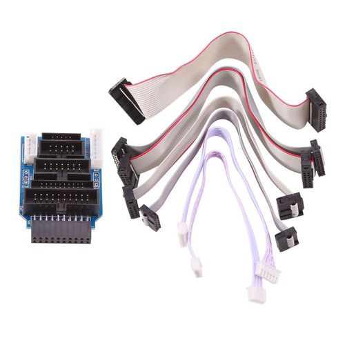 Convertisseur d'adaptateur V8 JTAG avec 7 pices, cble de donnes Dupont, ruban plat gris, 4 broches, 6 broches, 10 broches, 20 broches