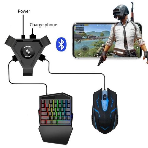 Convertisseur De Clavier Et De Souris De Jeu Plug And Play, Contrleur De Manette De Jeu Mobile, Adaptateur Bluetooth 4.1, Adapt Pour Pubg, Ios, Tlphone Android Vers Pc Keyboard Mouse Kit