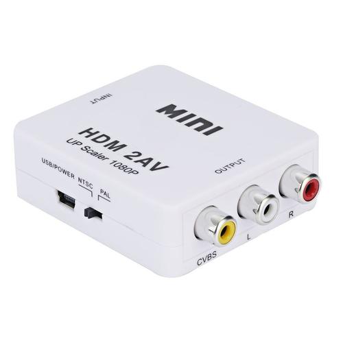 Convertisseur HDMI vers RCA AV/CVSB L/R, botier vido HD 1080P, HDMI2AV, prise en charge de la sortie NTSC PAL