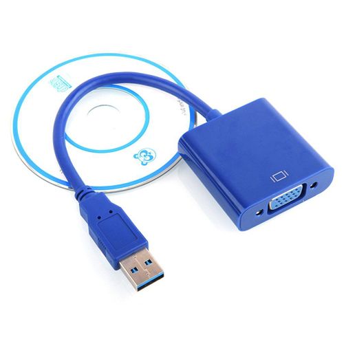 Convertisseur Usb vers Vga, cble d'extension, Interface Usb 3.0, Plug and Play
