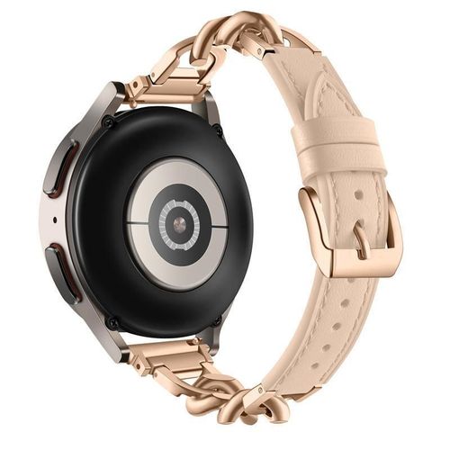 Convient Au Bracelet De Montre Huawei Gt3, Nouvelle Montre Intelligente Watch3pro Watchgt2, Bracelet En Cuir  Chane  Boucle Unique-Abricot + Or Rose - Compatible Avec La Montre Huawei Gt Runner 2