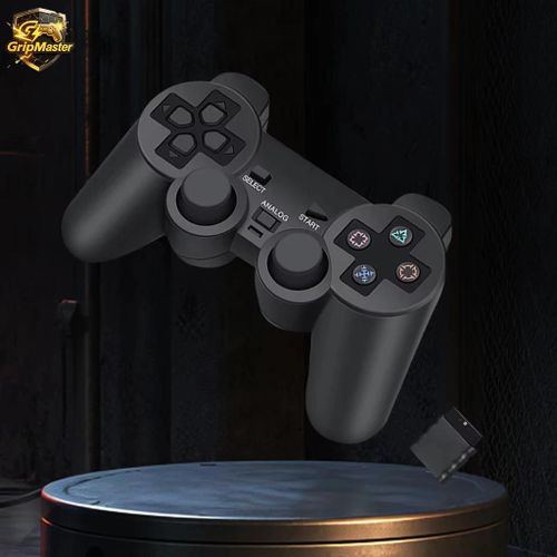 Convient Pour Contrleur De Jeu Sans Fil Ps2, Poigne De Joystick  Double Vibration, Bluetooth, Adapt Pour Sony Playstation 2/Pc/Ios/Tv Box Black China