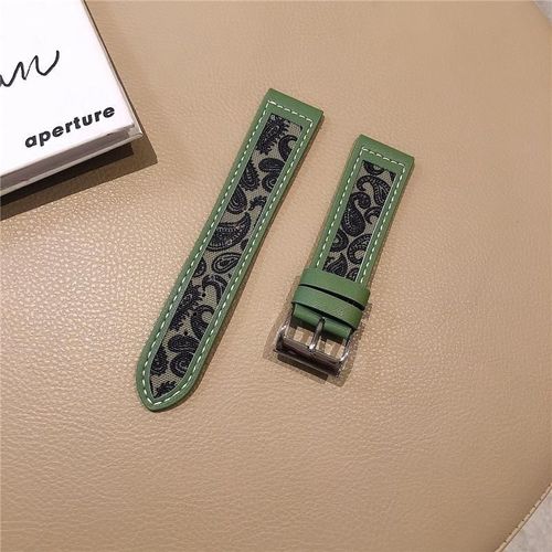 Convient Pour Huawei Gt4 Bracelet 5gt2 46mm lgant Honor Watch3pro Cuir Vritable Toile Style National Hommes Et Femmes Tendance-Totem Vert En Cuir Et Toile - Huawei Gt2 46 Mm
