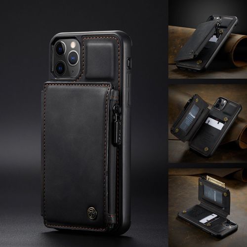 Convient Pour Iphone 11pro Max-Noir Support Extrieur Antichoc tui De Tlphone Portable Rtro Ancien Trois En Un Fente Pour Carte