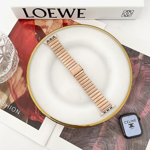 Convient Pour Iwatch8 Bracelet En Acier Simple Apple Watch Se123456 Gnration 7 Nouveau Bracelet En Mtal Cratif-Bracelet En Or Rose Uniquement, Montre Non Incluse