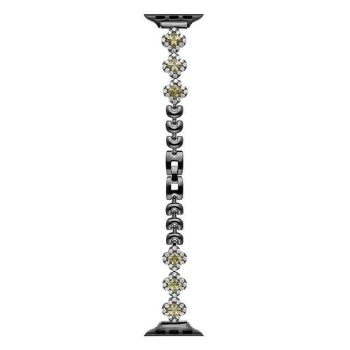 Convient Pour Iwatch8 Niche De Luxe Lgre Apple Watch S9syc Bracelet Simple De Style Petit Parfum Swarovski Haoshi  Quatre Feuilles-Pierre De Trfle  Quatre Feuilles - Noir - 38 Mm/40 Mm/41 Mm