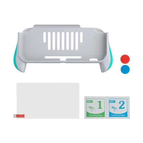 Convient Pour La Poigne De Support De Console Nintendo Switch Lite Poigne De Poigne Nintendo Switch Lite | Accessoires Pour Consoles De Jeuensemble Manche Vert + Verre Tremp + Chapeau