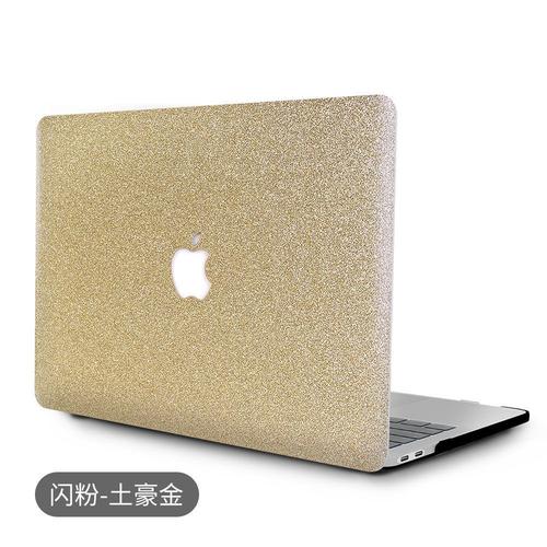 Convient pour macbook pro Apple ordinateur portable tui de protection air13/15/16 pouces tui de protection en cuir PU-paillettes or local- (creux)New Air13(A1932/A2179/A2337)