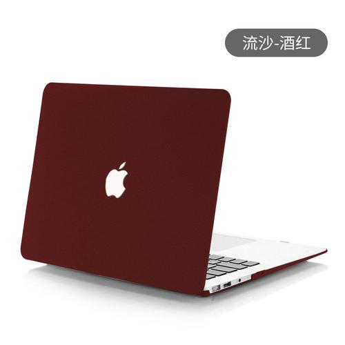 Convient pour macbook Pro tui de protection air 13 pouces coque de protection coque ordinateur 14 pouces notebook apple case-quick sand wine red- hollow 15.4 Retina (a1398)