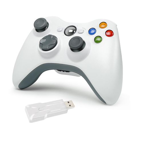Convient Pour Manette De Jeu Sans Fil 2,4 G Pour Consoles De Jeux Vido Xbox 360/360 Slim/Pc, Joystick  Bascule 3d, Accessoires De Poigne De Jeu 360 Sans Fil Blanc
