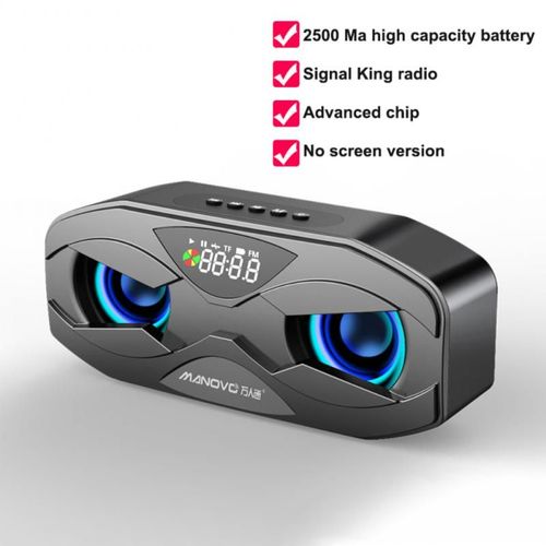 Cool Robot Design Haut-parleur Bluetooth LED Rhythm Flash Haut-parleur sans fil Radio FM Rveil Prise en charge de la carte TF Subwoofer 2500 mAh, 2