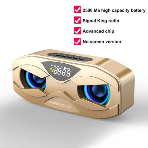 Cool Robot Design Haut-parleur Bluetooth LED Rhythm Flash Haut-parleur sans fil Radio FM Rveil Prise en charge de la carte TF Subwoofer 2500 mAh, 3