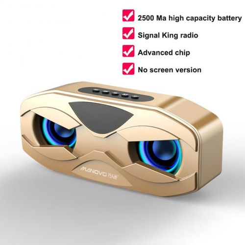 Cool Robot Design Haut-parleur Bluetooth LED Rhythm Flash Haut-parleur sans fil Radio FM Rveil Prise en charge de la carte TF Subwoofer 2500 mAh, 6