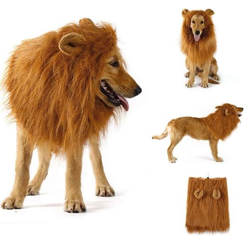 Coolww Chien Crinière de Lion Costume pour Moyen à Grand Chien et Chat Réglable Réaliste Drôle