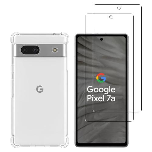 Coque Antichoc Pour Google Pixel 7a Et 2 Verres Tremp Film Protection Ecran Phonillico