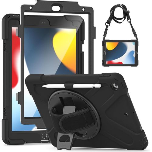 Coque Antichoc Pour Ipad (A16) 11me / 10me Gnration (11/10.9 Pouces) 2025/2022, tui Robuste Avec Protection D'cran, Support Rotatif  360, Dragonne Et Bandoulire, Porte-Sty[Sel6272960]