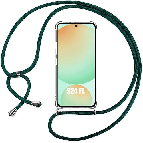 Coque Antichoc Pour Samsung Galaxy S24 Fe (Pas Pour S24) Protection Renforce Avec Cordon Vert Nuit - E.F.Connection